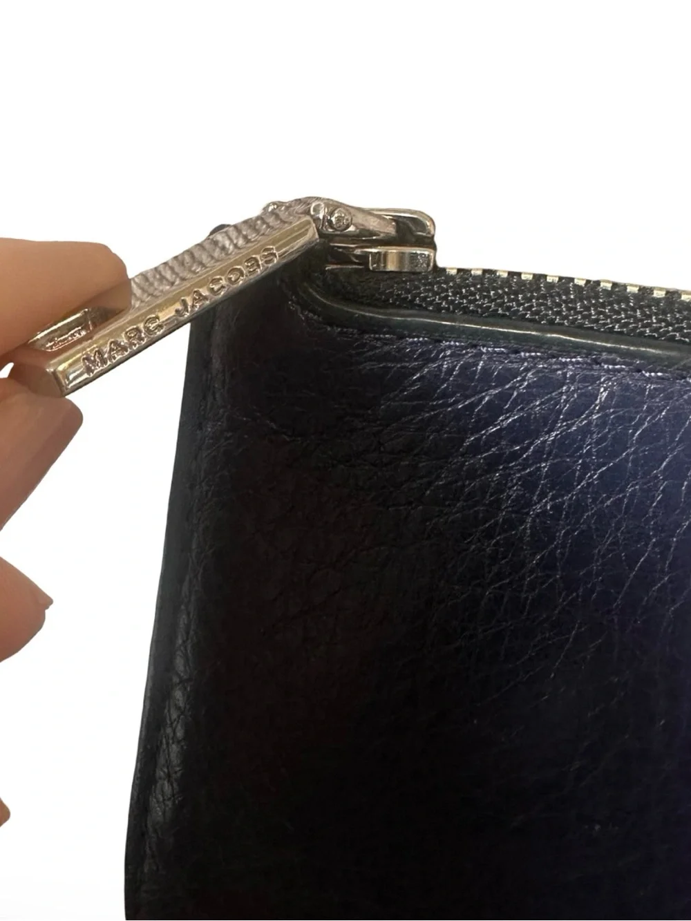 Marc Jacobs Cowhide Leather Card Case Wallet in Navy/Pink Unisex